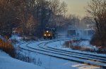 CSX 5216 is not wasting any time coming uphill.